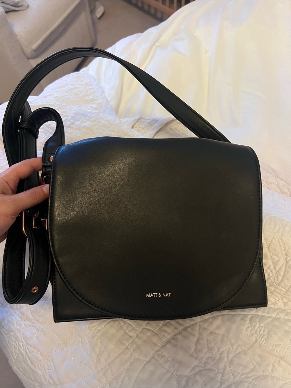 Matt & Nat Black Vegan Leather Crossbody Bag